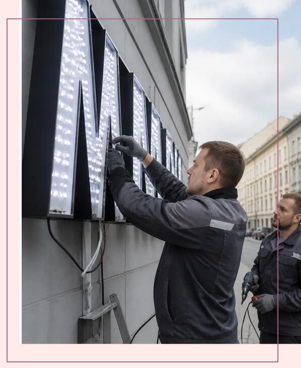 Изготовление и монтаж светодиодных LED вывесок в Ноябрьске