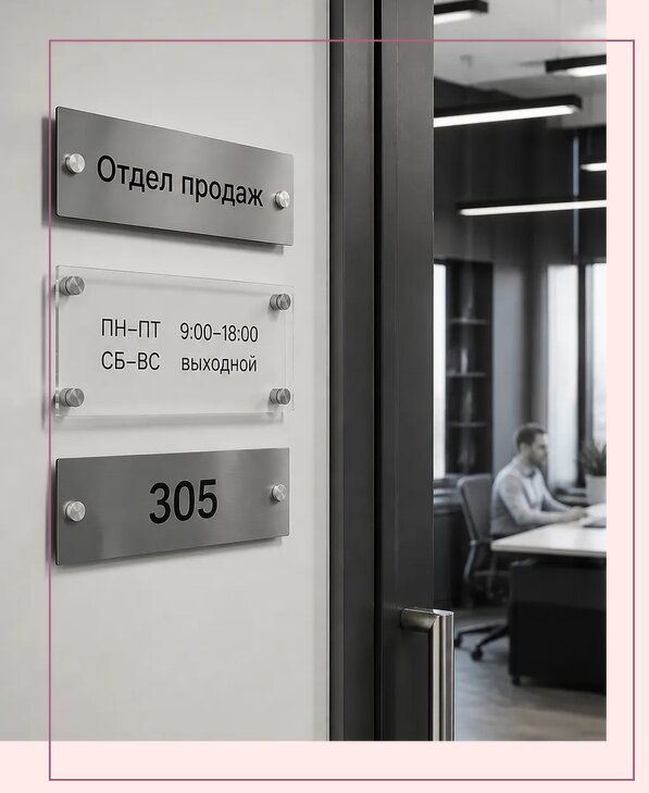 Офисные таблички на дверь в Ноябрьске по цене от 4964 р. | Аванза-Нбс
